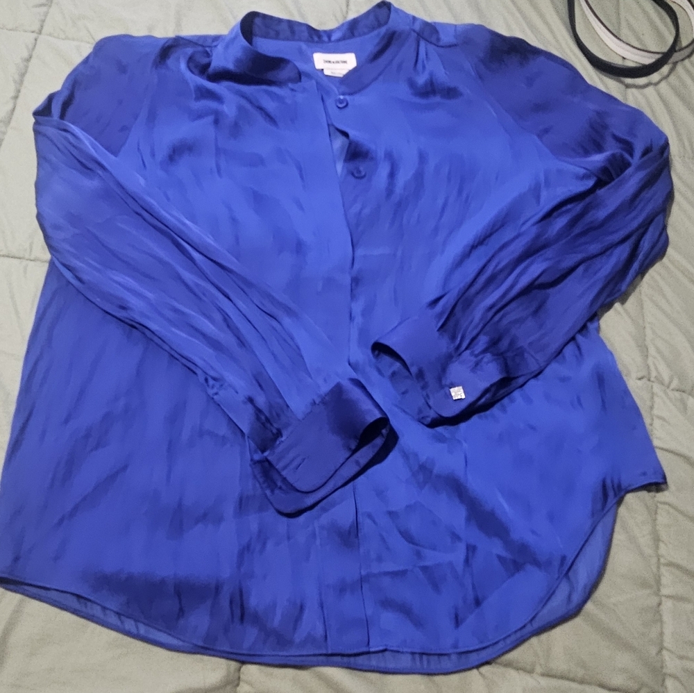 Zadig & Voltaire Royal Blue Satin Blouse